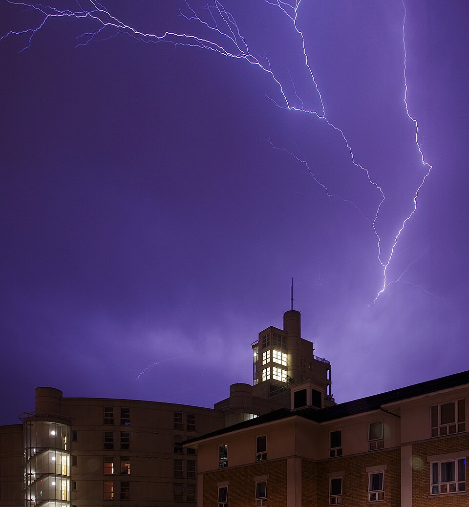 A second strike over the Isle of Dogs, London, England